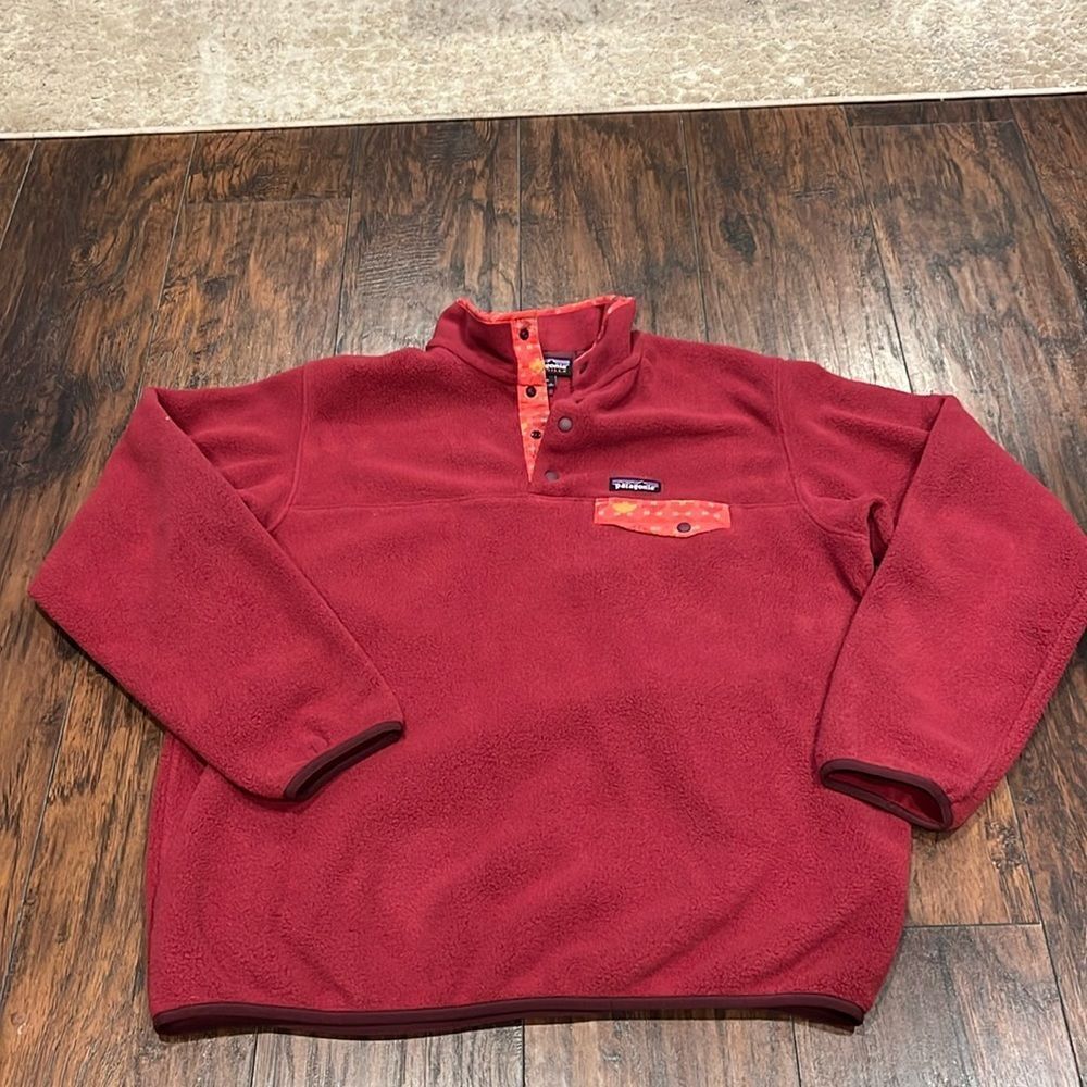 Patagonia XLarge Synchilla Lightweight Snap-T Pullover Red Arrow Aztec pocket